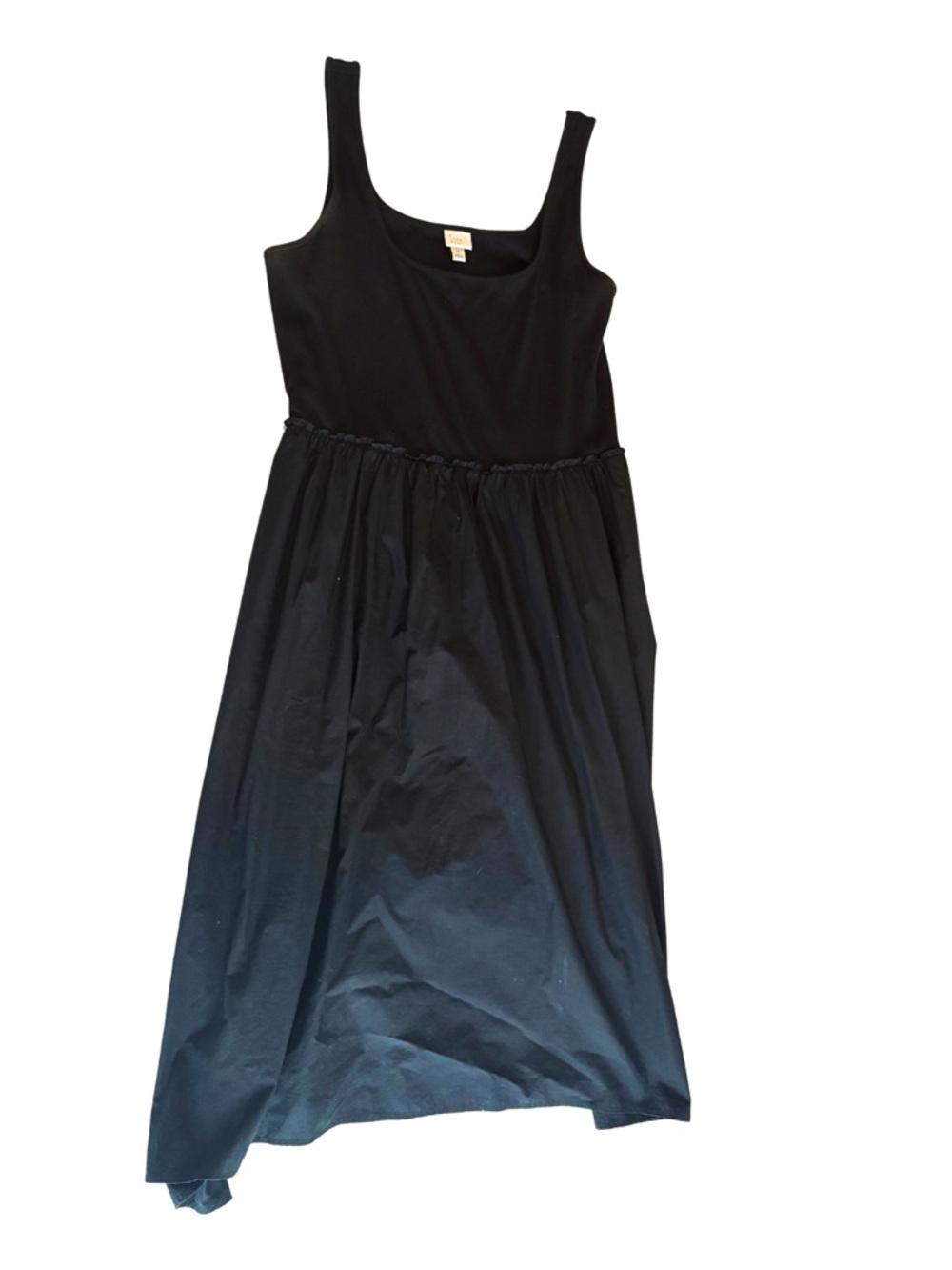 a new day Black Ribbed Tank Dress | Mid-Shin Length | Side Pockets | Casual | XL